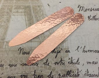 Blank Hammered Copper Collar Stays: Arts & Crafts Style Plectrum