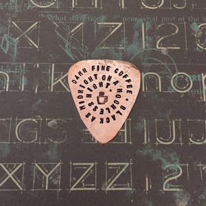 Twin Peaks Guitar Pick, Damn Fine Coffee, Black As Midnight, Agent Dale Cooper, Handstamped, TP Fandom, Useful Gift image 5