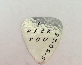 Custom Guitar Pick, Sterling Silver, Musician Gift, Personalized Gift, Unisex Gift, 25th Anniversary Gift, Guitarist Gift, Present Topper