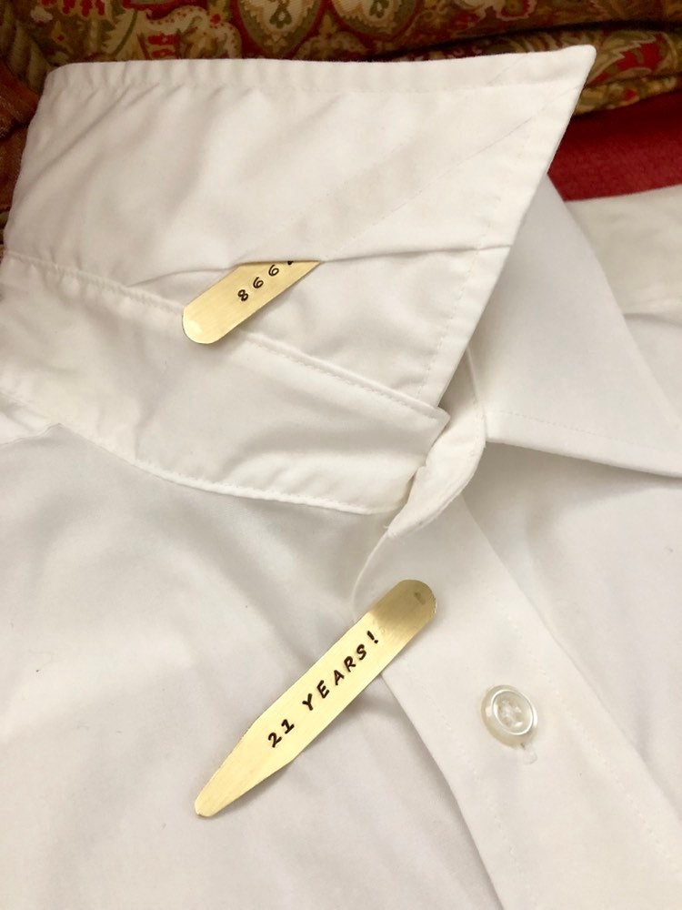 PERSONALIZED Collar Stays: Handmade in Copper or Brass