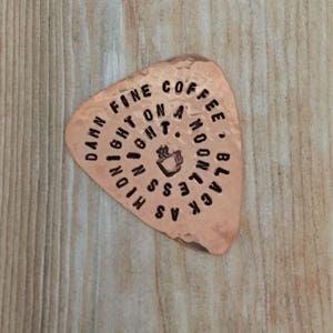 Twin Peaks Guitar Pick, Damn Fine Coffee, Black As Midnight, Agent Dale Cooper, Handstamped, TP Fandom, Useful Gift image 10