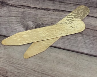 Hammered Brass Collar Stays: Mens Gift, Unisex Dressing