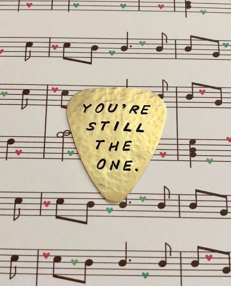 CUSTOM Guitar Pick Hammered BRASS Useful Gift Teen Birthday Graduation Gift Fathers Day Welcome Home Deployment Guy Gift image 9