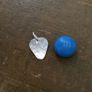 Mini Guitar Pick Charm, Sterling Silver, Tiny Guitar Pick, Pick Pendant, Pandora Size Charm, Mini Pick Charm, Charm Bracelet image 4