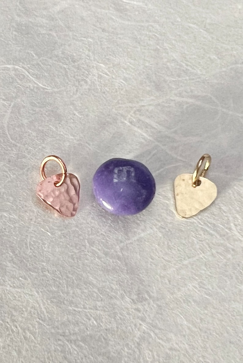 Mini Guitar Pick Charm, Copper or Brass, Tiny Guitar Pick, Pick Pendant, Pandora Size Charm, Mini Pick Charm, Charm Bracelet, Mothers Day image 1