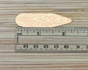 9/16" Wide Collar Stays: Hammered Copper, Brass, or Stainless Steel