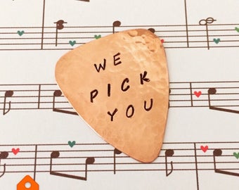 PERSONALIZED Copper Guitar Pick - Custom Plectrum - Use For Playing - Copper Anniversary - String Musician - Metal Pick - Unique Gift