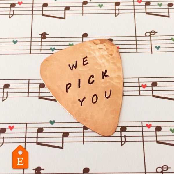 PERSONALIZED Copper Guitar Pick - Custom Plectrum - Use For Playing - Copper Anniversary - String Musician - Metal Pick - Unique Gift