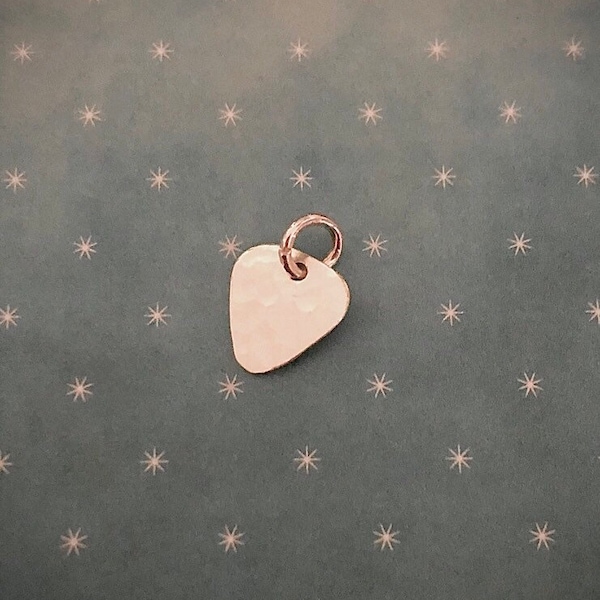 Mini Guitar Pick Charm, Sterling Silver, Tiny Guitar Pick, Pick Pendant, Pandora Size Charm, Mini Pick Charm, Charm Bracelet