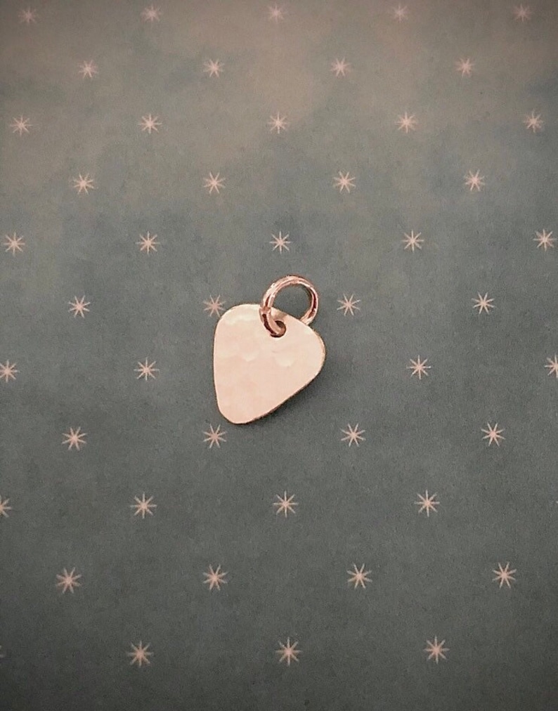 Mini Guitar Pick Charm, Sterling Silver, Tiny Guitar Pick, Pick Pendant, Pandora Size Charm, Mini Pick Charm, Charm Bracelet image 1