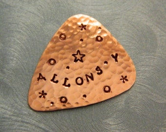 ALLONS-Y! Guitar Pick, Doctor WHO, Solid Copper, Whovian, The Doctor, Fan Gift, 10e Doctor, Tennant, Time Lord, SuperWhoLock Gift, Plectrum