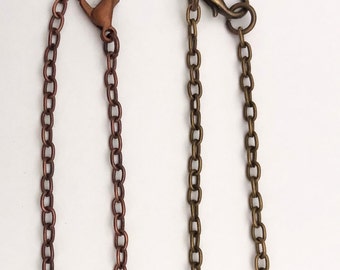 Guitar Pick Necklace Chain: Bronze, Copper, Gold, Sterling Silver (18, 22 inch)