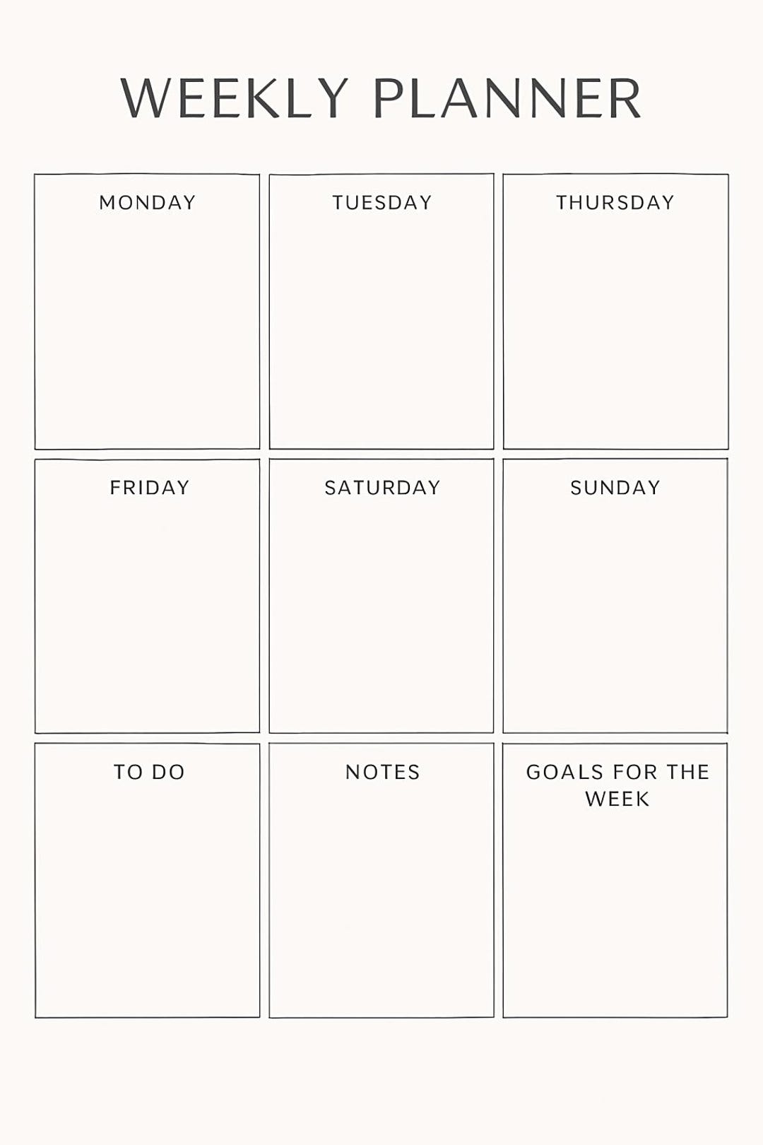 Weekly P Weekly Planner, Digital Download, Printable PDF, Productivity Tool ...