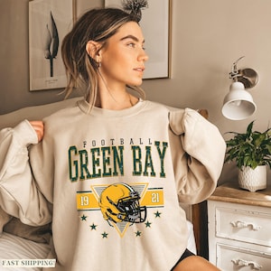 Green Bay Football Crewneck Unisex - Cool Green Bay Football Sweatshirt, Green Bay Sweatshirt Womens, Green Bay Football Fan Sweater Gift