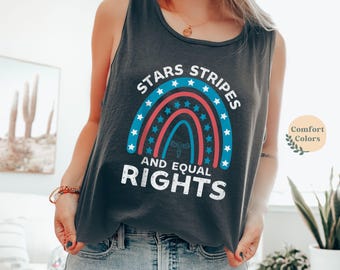 Stars Stripes And Equal Rights Tank Top: Progressive 4th Of July Tank Top, Fourth Of July Top