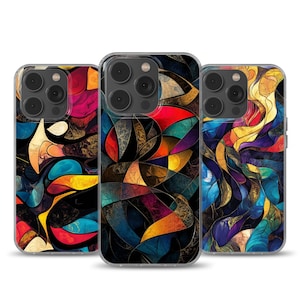Colorful Swirl Phone Case Abstract Wave Cover for iPhone 16 Pro Max, 15 Plus, 14, 13, 12 Mini, Samsung S24 A53, Pixel 9 Aesthetic Gift Idea
