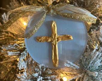 Textured cross ornament