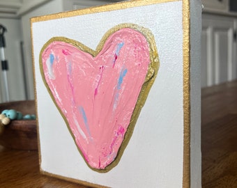 Textured heart canvas