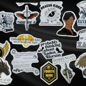 120 Pcs Fourth Wing Stickers Pack, Fourth Wing Merch, Empyrean Stickers, Empyrean Kindle Stickers, Iron Flame Stickers, Fourth Wing Gifts