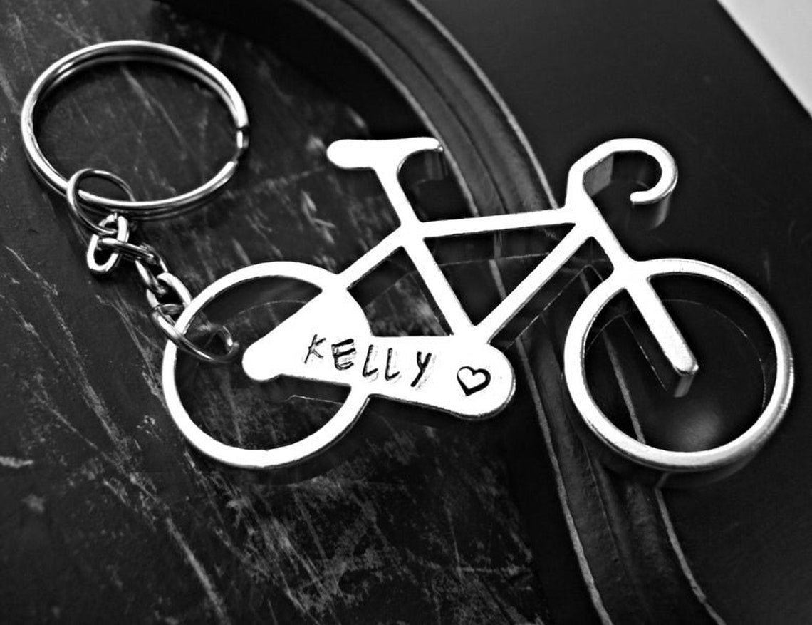 Personalized Bicycle Keychain Personalized Bike Keychain Etsy