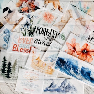 Bible Tip-Ins Vellum various devotion images 8 per set | Bible girls Journal | Bible accessories | Bible journaling pages