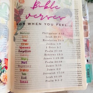 Bible Tip-Ins Vellum Anxiety Sadness Prayers images 2 per set | Bible girls Journal | Bible accessories | Bible journaling pages image 3