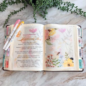 Bible Tip-Ins Vellum Anxiety Breath Prayers images 2 per set | Bible girls Journal | Bible accessories | Bible journaling pages