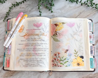 Bible Tip-Ins Vellum Anxiety Breath Prayers images 2 per set | Bible girls Journal | Bible accessories | Bible journaling pages