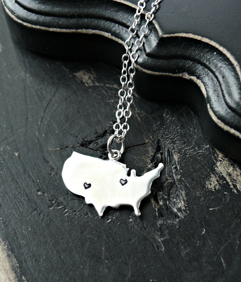 Custom USA Sterling Silver Necklace United States Necklace Etsy