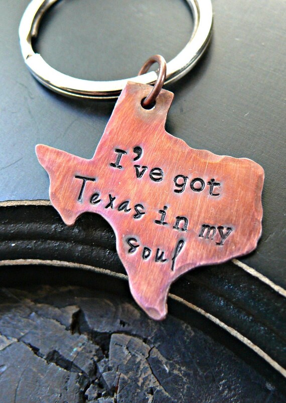 Hand Stamped Texas Keychain Texas Keychain Texas Keychain Etsy