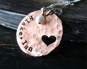 Hand Stamped Personalized Necklace, Mothers Hand Stamped Necklace, Personalized Necklace, Hand Stamped Jewelry, Personalized Mothers Jewelry