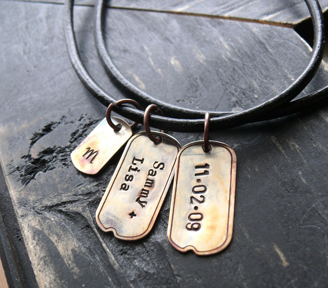 Mens Personalized Dog Tag Necklace Mens Personalized Etsy