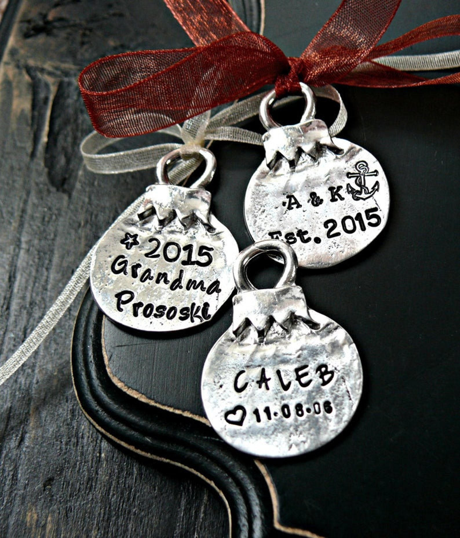 Custom Pewter Ornaments Personalized Pewter ORNAMENTS Etsy