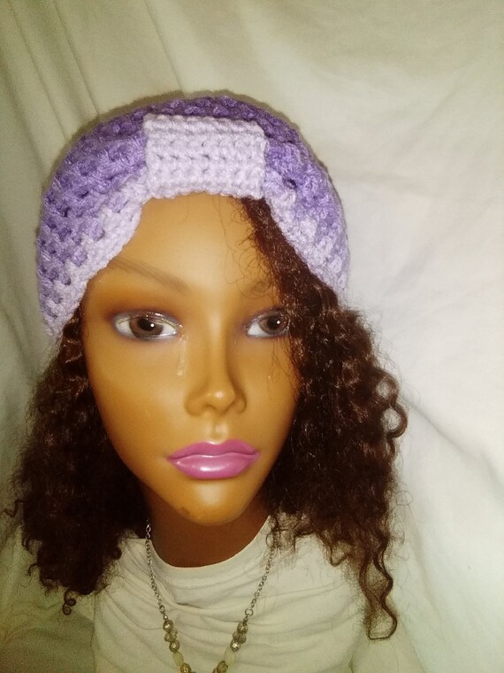 Purple Crochet Turban