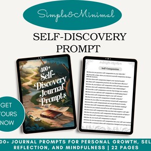 Self-Discovery Prompt, 400+ Journal Prompts for Personal Growth, Self-Reflection, and Mindfulness | Printable PDF for Self-Care & Wellness