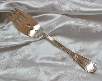 Louis XVI Muster // Antiker verzierter Silberteller Große Serviergabel - M Mono - Reed & Barton RAR