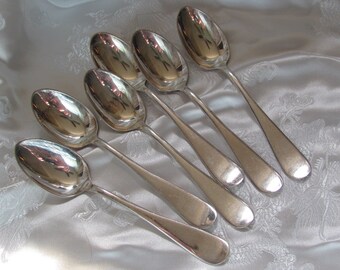 Early Century Pattern Antique Silverware - 6 Silver Plate Teaspoons // 1847 Rogers // Many more patterns to choose from in my shop