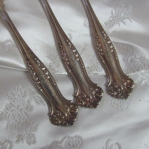 Avon Silver Plate Large Serving Spoon Set of 3 - Avon 1901 Pattern Monogrammed H - Antique Vintage Flatware Silverware