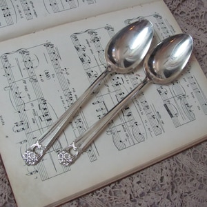 Eternally Yours Pattern // Vintage Silver Plate Large Serving Spoon Set of 2 - 1847 Rogers No Mono