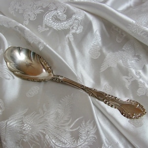 Mid Century 1898 Pattern // Antique Silver Plate Jelly Serving Spoon 7.5&quot; // Rogers & Bro // Super Rare No Mono Silverware Flatware
