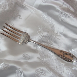 FairOaks 1900 // Silver Plate Large Serving Cold Meat Fork - No Mono - Holmes & Edwards