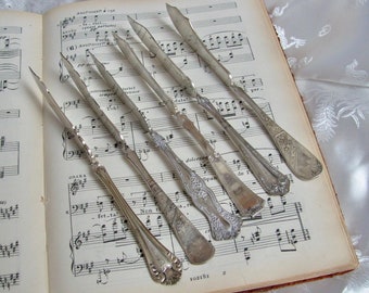 Antique Silver Plate Twisted Master Butter Knife Orante Fancy Rare - YOUR CHOICE // Vintage Flatware SIlverware Cutlery