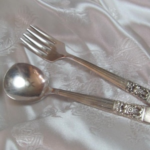 Silver Plate Small Baby Infant Fork Spoon - Coronation Pattern Oneida Community // Vintage Antique Silver Plate Flatware // More in my shop
