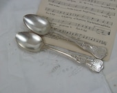 Kings Pattern 2 Silver Plate Tablespoons Soup Spoons - Philadelphia Country Club National Democratic Club