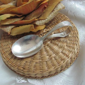 Noblesse Pattern // Silver Plate Small Baby Infant Curved Bent Spoon // Vintage Antique Silverware Flatware // Many more in my shop
