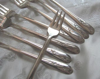 6 Fourchettes à Huîtres En Métal Argenté – Couverts Argent Plaqué