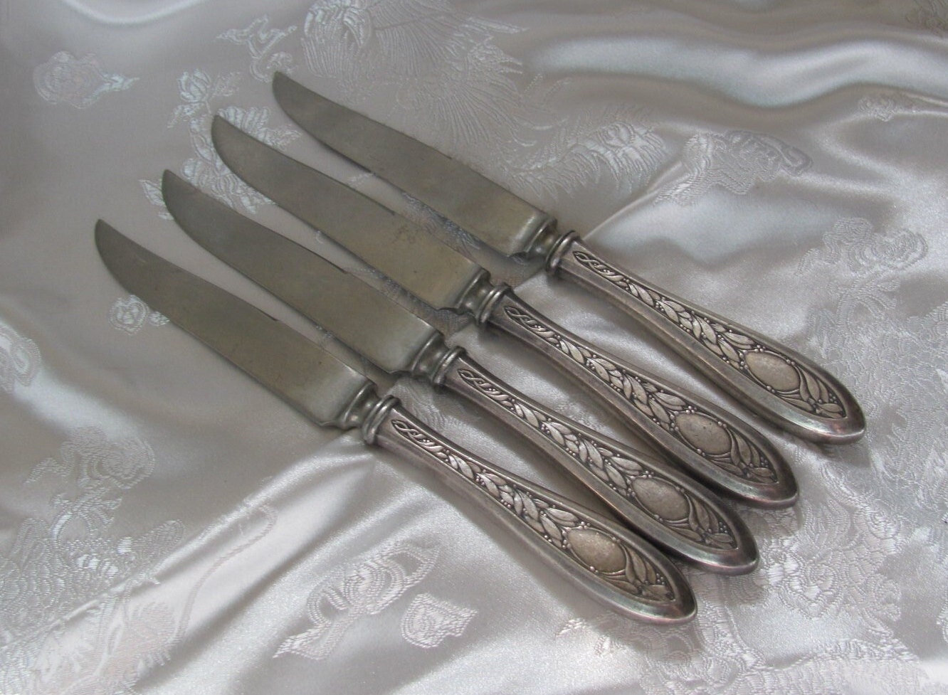 シルバープレートフルーツチーズナイフ5本セット レアパターン