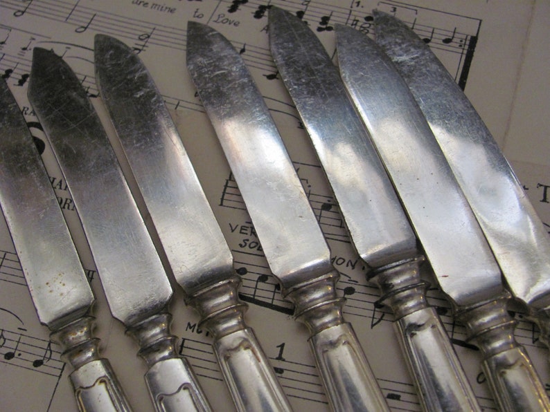 Made by 1847 Rogers Set of Silver Plate Fruit or Cheese Knives