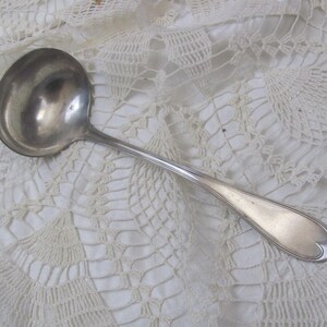 Antique Silver Plate Large Soup Oyster Punch Ladle - Rogers Smith Olive 1862 Pattern Silverware Flatware Cutlery Antique Heirloom Rare