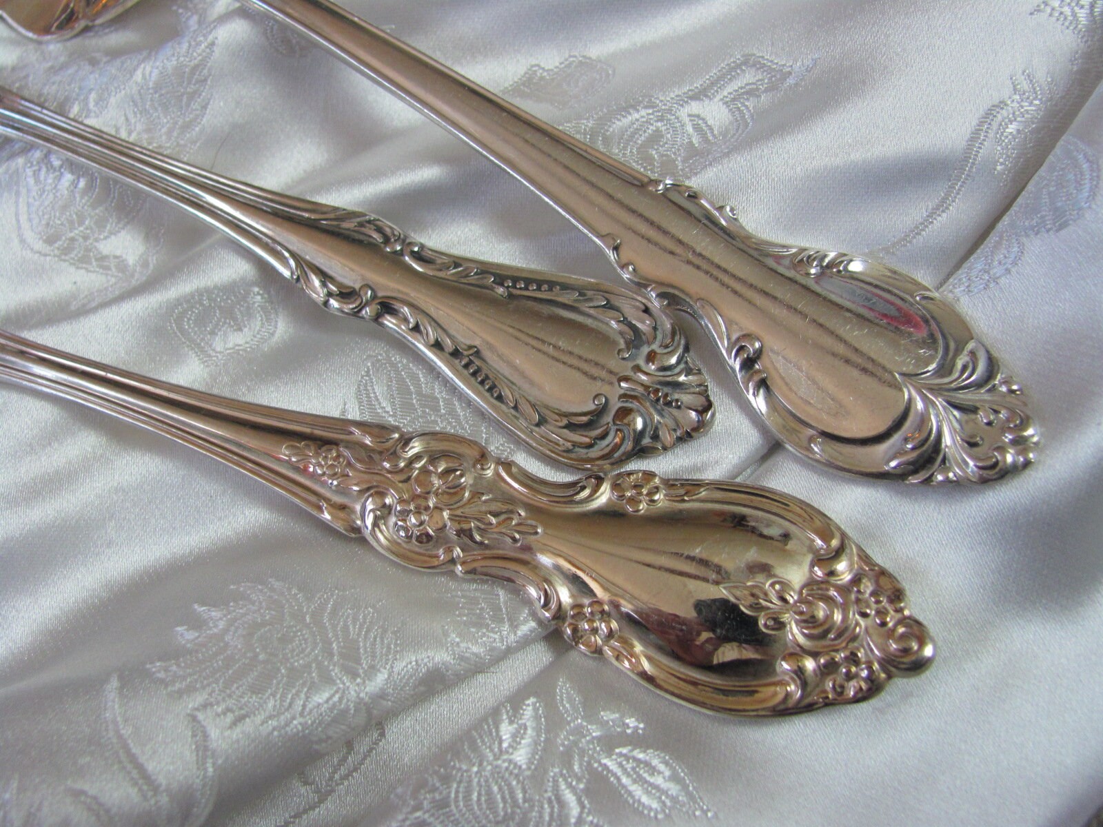 Lot of 3 Silver Plate Large Serving Cold Meat Forks - Assorted Patterns ...
